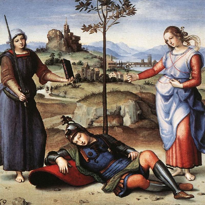 RAFFAELLO Sanzio Allegory (The Knight's Dream) Sweden oil painting art